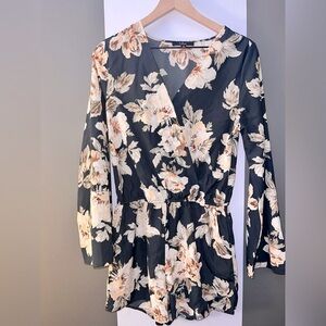 Lulu's Long Sleeve Floral Romper